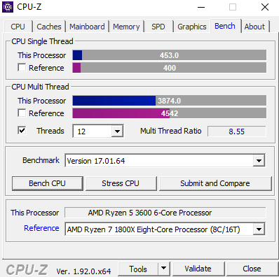 CPU-Z тест процессора бенчмарк